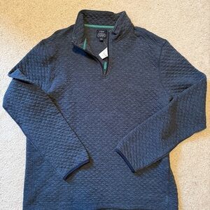 J. Crew Men's Navy Quilted Quarter Zip
